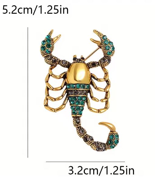 Jeweled Scorpion Brooch