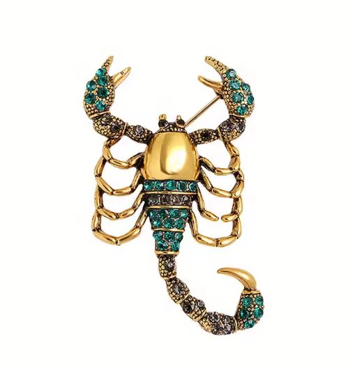Jeweled Scorpion Brooch